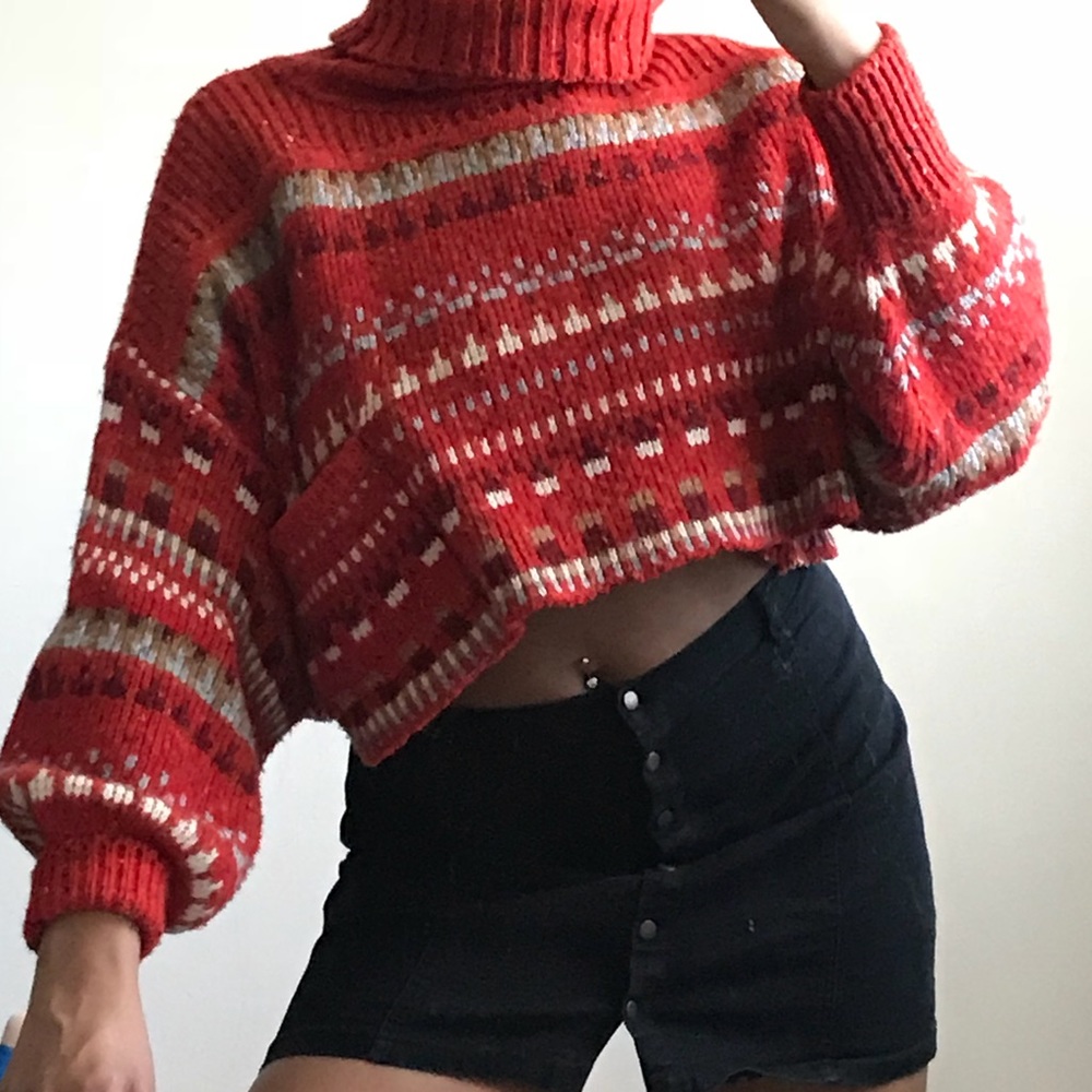 Vintage 70s ski knit sweater